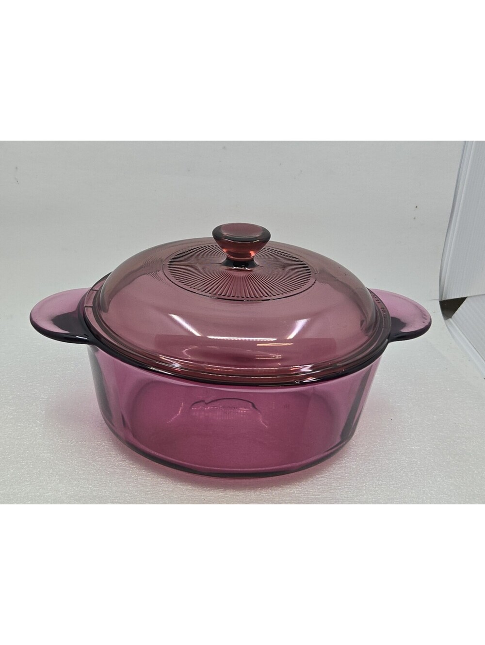 Visions Corning Ware Cranberry 1.5 QT Casserole Dish 1148 With Pyrex Lid V-1.5-C